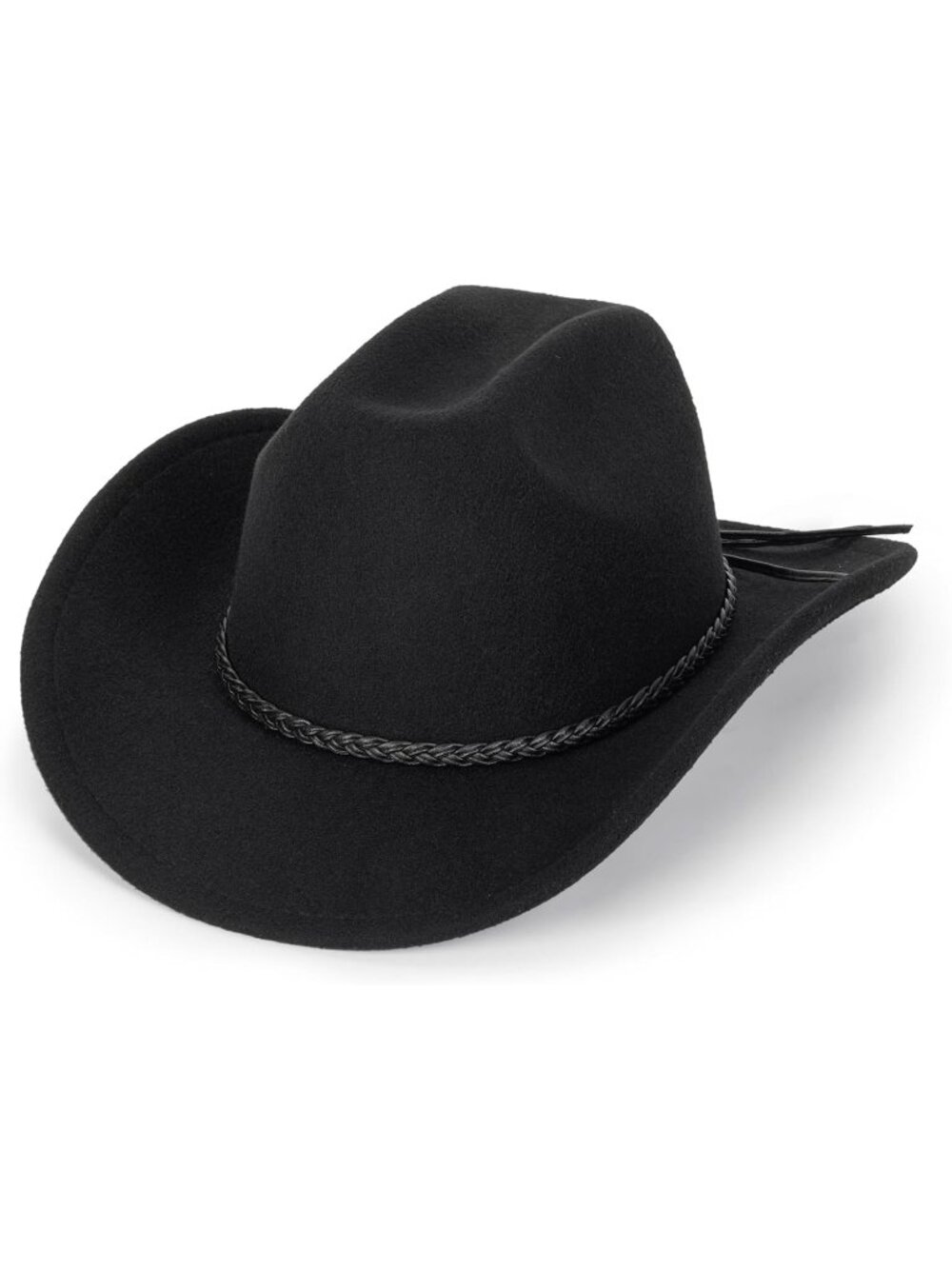 Men's 01-Black Buckle Classic Roll Up Fedora Hat with Buckle Belt Size S-M